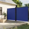 vidaXL Retractable Side Awning Blue 100% polyester with PU coating Large