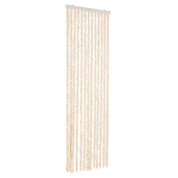vidaXL Fly Curtain Beige and White 22.0x78.7" Chenille