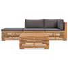 vidaXL 4 Piece Patio Lounge Set with Cushions Solid Teak Wood