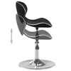 vidaXL Dining Chair Black Faux leather, Chrome Adjustable Swivel
