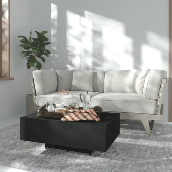 vidaXL Couch Table Black Engineered wood 33.5x21.7x12.2 in Durable