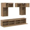 vidaXL TV Wall Units 6 pcs Old Wood 39.37 x 11.81 x 15.75 in