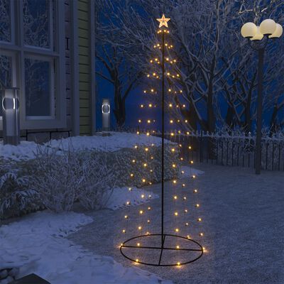 vidaXL Christmas Cone Tree Warm White 100 LEDs Decoration 27.6"x70.9"