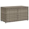 vidaXL Garden Storage Cabinet Grey PE Rattan, Powder-Coated Steel Medium