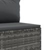 vidaXL Patio Lounge Set Set of 5 Gray PE Rattan Standard