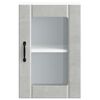 vidaXL Kitchen Wall Cabinet Concrete grey Engineered wood and glass Medium