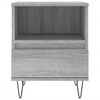 vidaXL Bedside Cabinet Grey sonoma Engineered wood, Metal Standard