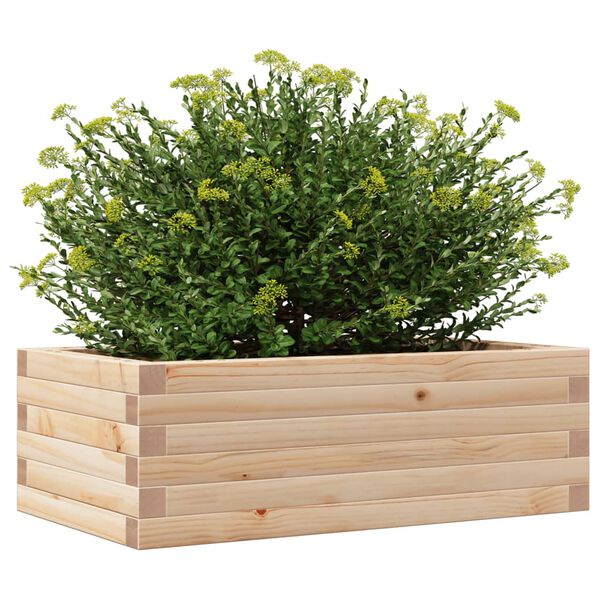 vidaXL Garden Planter Natural Wood Solid Pine Wood 27.6x15.7x9.1 in
