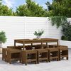 vidaXL Garden Dining Set Honey Brown Solid Pine Wood Large Seats Many