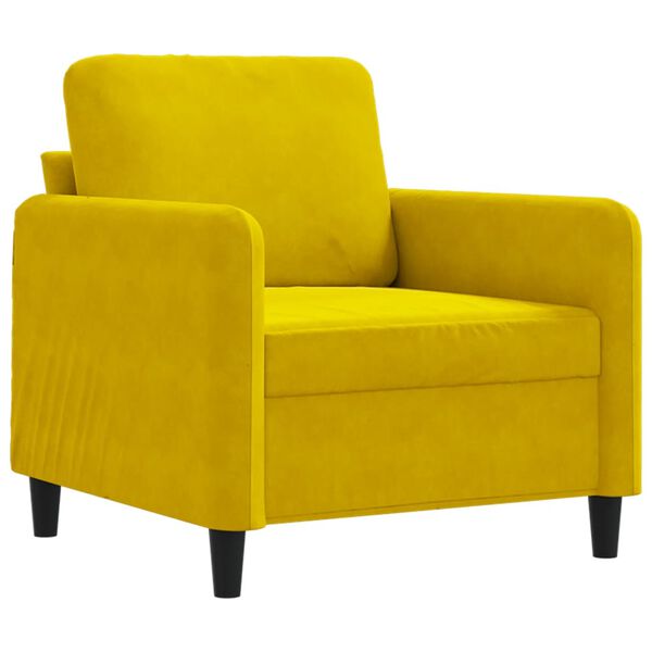 vidaXL Sofa Chair Yellow 23.6" Velvet