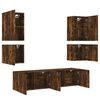 vidaXL TV Wall Unit Smoked Oak Engineered Wood 73 long set TV Wall Unit