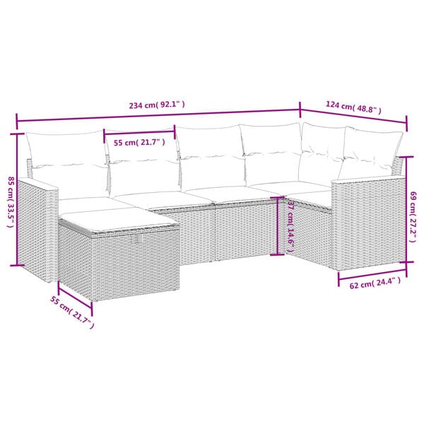 vidaXL Garden Sofa Set Beige
