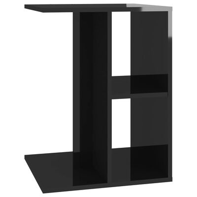 vidaXL Side Table High Gloss Black 23.6"x15.7"x17.7" Engineered Wood