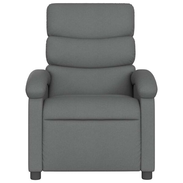vidaXL Massage Recliner Chair Dark grey Polyester Single