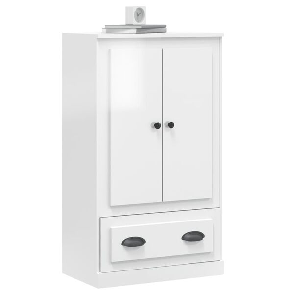vidaXL Highboard High gloss white Engineered wood Medium Highboard