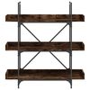 vidaXL Bookcase Smoked Oak Engineered Wood, Metal