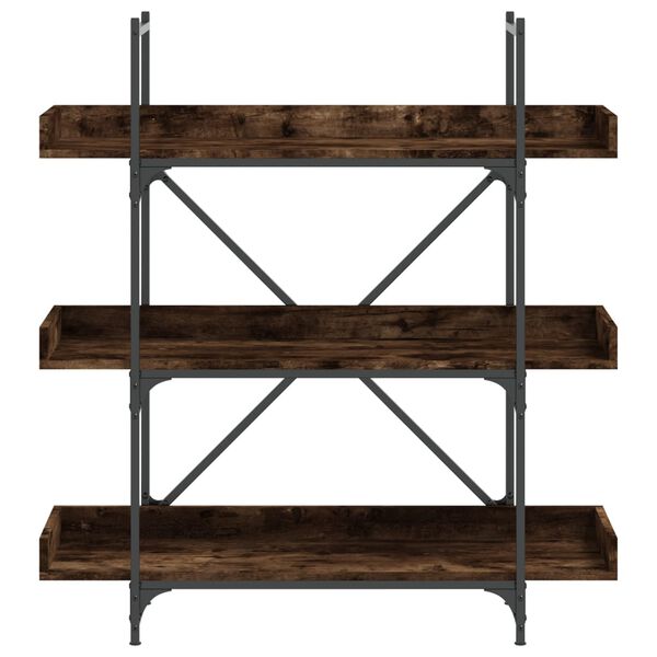 vidaXL Bookcase Smoked Oak Engineered Wood, Metal