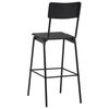 vidaXL Bar Chair Set of 2 Black Solid Plywood, Powder-Coated Steel