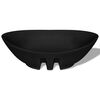 Black Luxury Ceramic Basin Oval with Overflow 23.2"x15.2"