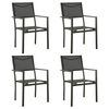 vidaXL Garden Chair Set of 4 Black and Anthracite