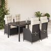 vidaXL Garden Dining Set Black
