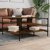 vidaXL Coffee Table Smoked Oak Engineered Wood, Powder-Coated Steel Small