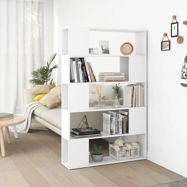 vidaXL Book Cabinet Room Divider White Engineered wood 39.4x9.4x61.0 in