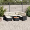 vidaXL Garden Sofa Set Black, Cream White