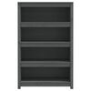vidaXL Book Cabinet Grey Solid Pine Wood Medium Book Cabinet