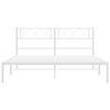 vidaXL Metal Bed Frame White Powder-coated steel 59.1x78.7 in King Size