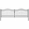 vidaXL Fence Gate with Spear Top Black 159.8"x 49.2" Powder-coated Steel