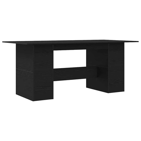 vidaXL Dining Table Black Oak Engineered Wood 70.9 x 35.4 in Durable