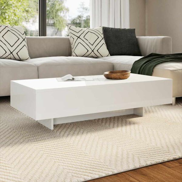vidaXL Coffee Table High Gloss White MDF with high gloss finish