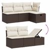 vidaXL Garden Sofa Set Brown PE rattan Large Adjustable Armrests