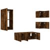 vidaXL TV Wall Unit Smoked Oak Engineered Wood 5 Piece Set