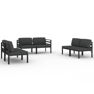 vidaXL Garden Lounge Set Anthracite Aluminum Large Modular