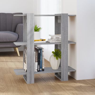 vidaXL Book Cabinet/Room Divider Gray Sonoma 31.5"x11.8"x34.3"