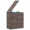 vidaXL Cushion Box Brown PE Rattan, Powder-Coated Steel