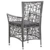 vidaXL 5 Piece Patio Dining Set with Cushions Poly Rattan Gray