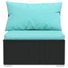 vidaXL Garden Lounge Set Black, Water blue