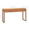 vidaXL Desk with 2 Drawers 55.1"x15.7"x29.5" Teak Wood