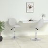 vidaXL Dining Chair Set of 2 White Faux leather, chromed steel