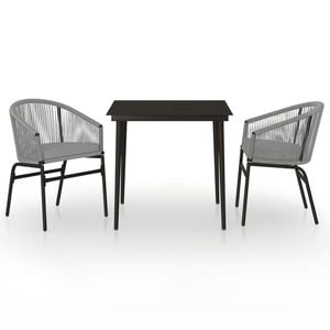 vidaXL Garden Dining Set Anthracite, Black