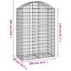 vidaXL Gabion Basket Silver Galvanized iron 39.4 x 19.7 x 63.0 in