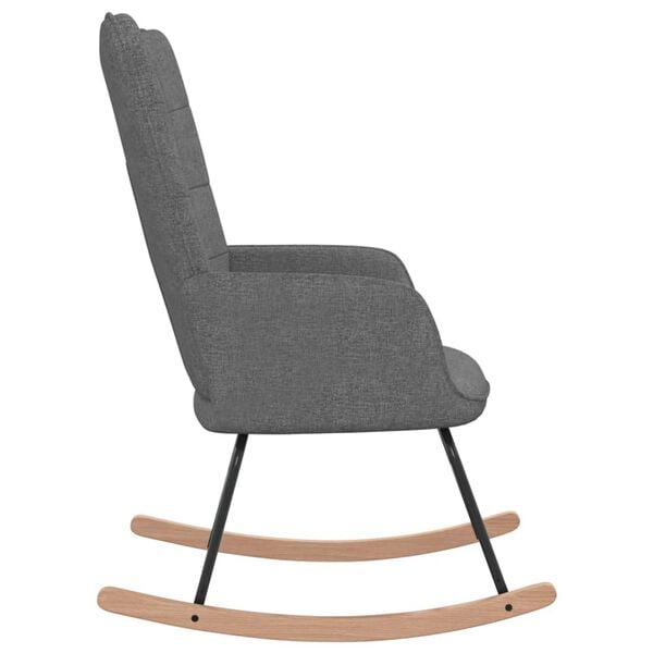 vidaXL Rocking Chair Dark Grey Polyester Fabric Large Rocking Chair