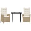 vidaXL Garden Dining Set Beige, Cream, Black