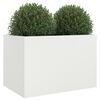 vidaXL Planter White Cold-rolled steel Medium Decorative Inlays