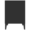 vidaXL Bedside Cabinet Set of 2 Black Engineered wood, Metal Medium