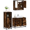 vidaXL Bathroom Furniture Set Smoked Oak Engineered wood, metal, glass