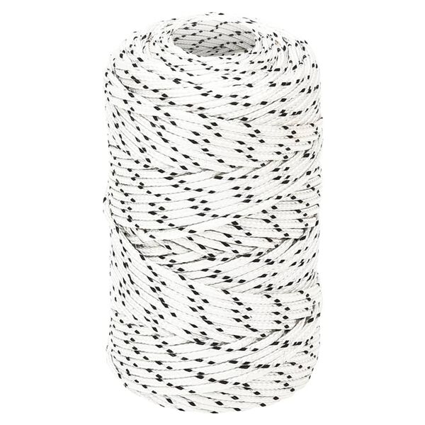 vidaXL Braided Boat Rope White 0.08 "x1640.4 ' Polyester